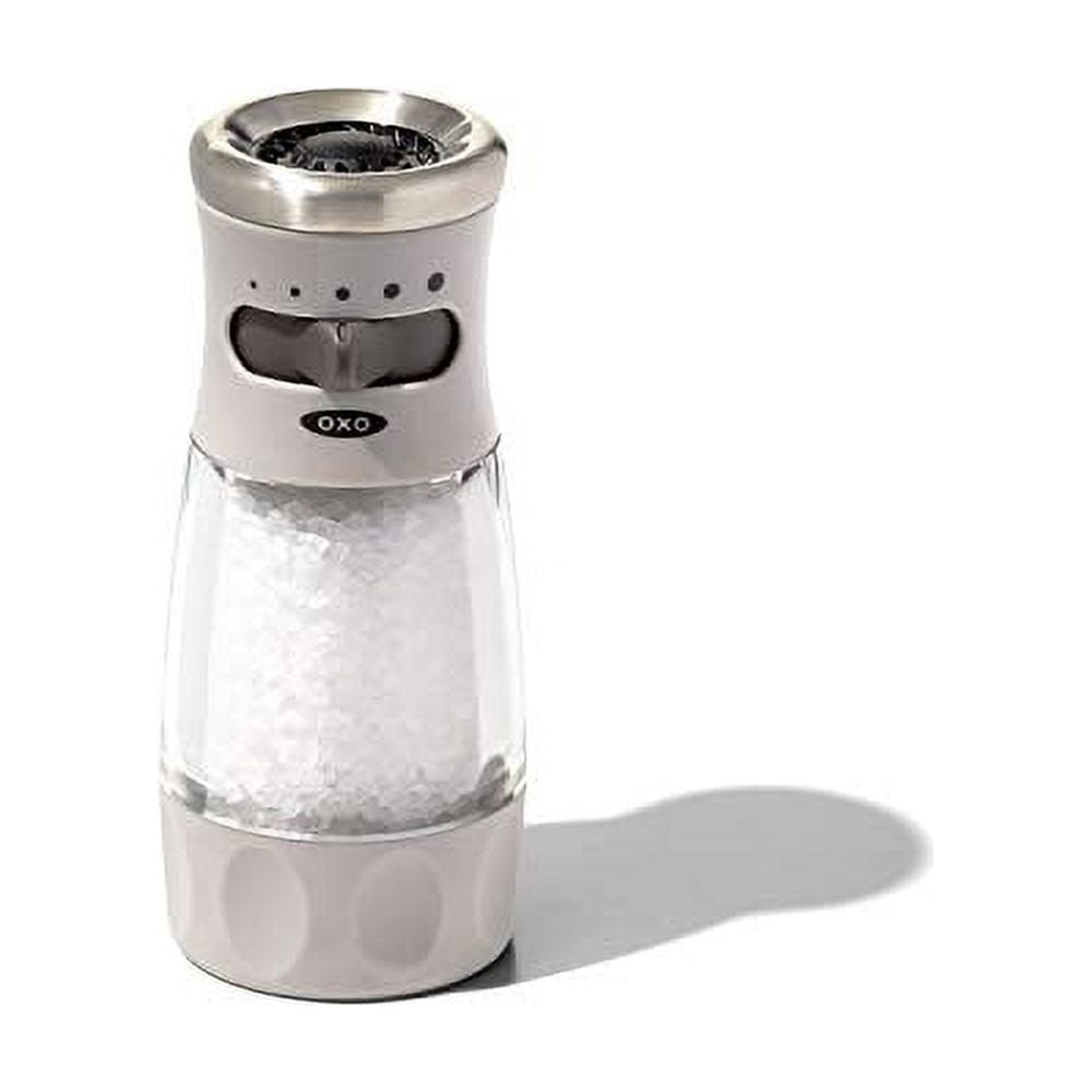 Contoured Clear Acrylic and Stainless Steel Salt Grinder