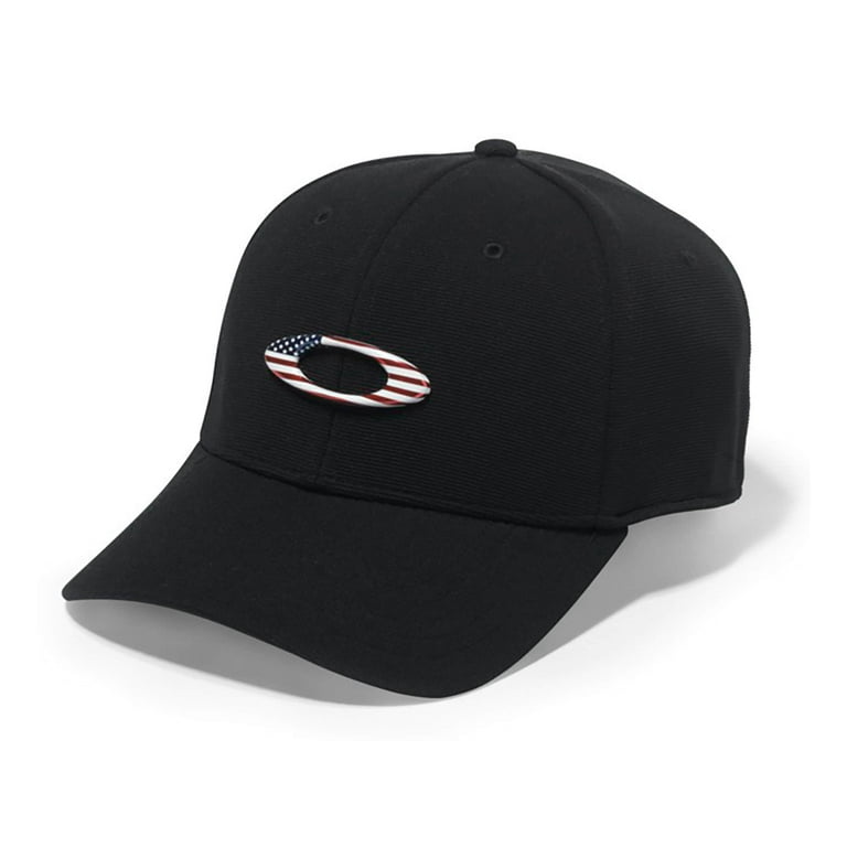NEW Oakley Tincan Black w/USA Oakley Logo Fitted L/XL Golf Hat/Cap