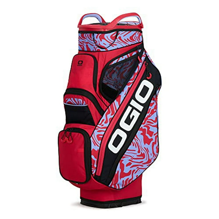 NEW Ogio Golf Silencer Cart Bag 15-Way Top Melting Red Geo