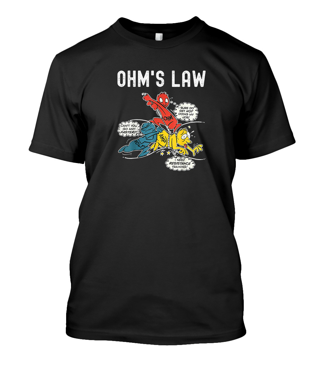 NEW Ohms Law Funny Electricity Explained Electrical Engineer Tee T