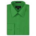 thumbnail image 1 of NEW Omega Italy Men's Dress Shirt Long Sleeve Solid Color Regular Fit 10 Colors (Classic Green,3XL (19-19½) sleeve: 34/35), 1 of 5
