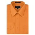 thumbnail image 1 of NEW Omega Italy Men's Dress Shirt Long Sleeve Solid Color Regular Fit 10 Colors (Orange,L (16-16½) sleeve: 36/37), 1 of 5