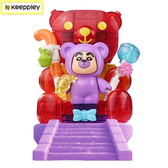 NEW Original Keeppley Crayon Shin-chan Building Block Action Figure Shinnosuke Shiro Cartoon Characters Assembly Anime Toy Gift