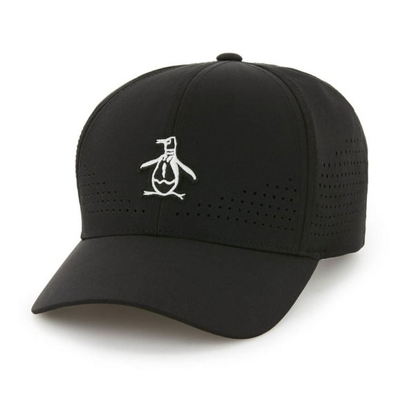 NEW Original Penguin Country Club Perforated Black Adjustable Hat/Cap