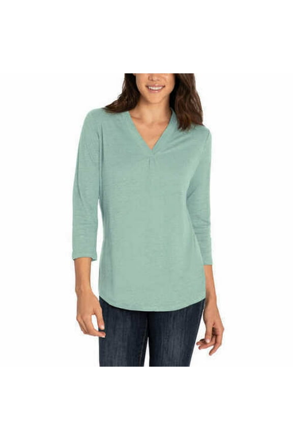 NEW!!! Orvis Women's 3/4 Sleeve Linen Shirt (Ether Green & XS)