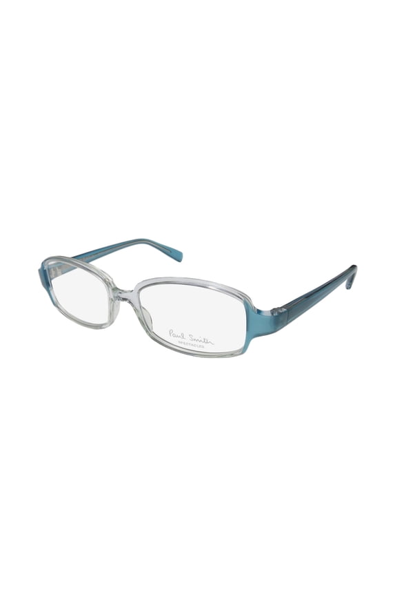 NEW PAUL SMITH 421 WOMENS/LADIES DESIGNER FULL-RIM CLEAR / AQUAMARINE COLORFUL MODERN MADE IN JAPAN FRAME DEMO LENSES 49-16-135 EYEGLASSES/EYEGLASS FRAME