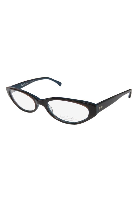 NEW PAUL SMITH SYD WOMENS/LADIES CAT EYE FULL-RIM BROWN / TEAL LIGHT WEIGHT HIGH-CLASS TRENDY CAT EYE FRAME DEMO LENSES 51-17-140 EYEGLASSES/EYEWEAR