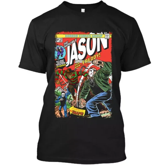 NEW! POPULAR! Freddy vs. Jason American Horror Movie Cartoon Funny T-Shirt S-4XL