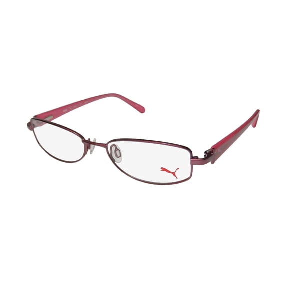 NEW PUMA 15356 FEMTO WOMENS/LADIES DESIGNER FULL-RIM GRAPE / PLUM COMFORTABLE HARD CASE TRENDY FRAME DEMO LENSES 48-16-135 FLEXIBLE HINGES EYEGLASSES/EYEGLASS FRAME