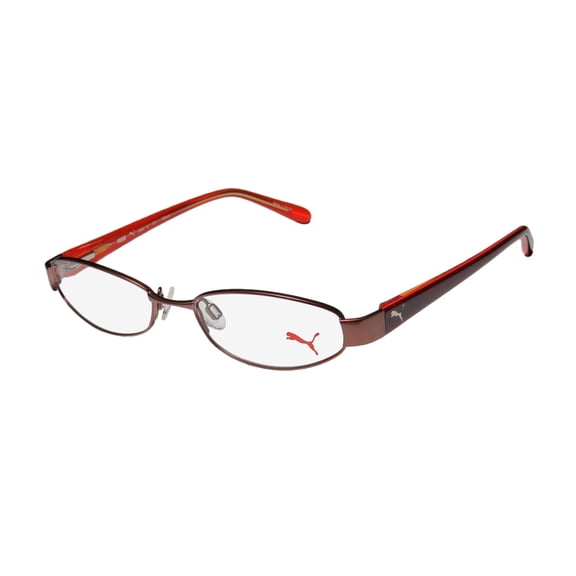 NEW PUMA 15357 PICO MENS/WOMENS CAT EYE FULL-RIM BROWN / AMBER CLASSIC SHAPE DURABLE CAT EYE FRAME DEMO LENSES 48-16-135 FLEXIBLE HINGES EYEGLASSES/EYEGLASS FRAME
