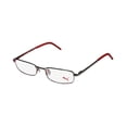 thumbnail image 1 of NEW PUMA 15382 MENS/WOMENS DESIGNER FULL-RIM GUNMETAL / RED SUITABLE FOR SPORTS RUNNING WORK-OUT TIGHT FRAME DEMO LENSES 49-17-135 FLEXIBLE HINGES EYEGLASSES/EYEWEAR, 1 of 9