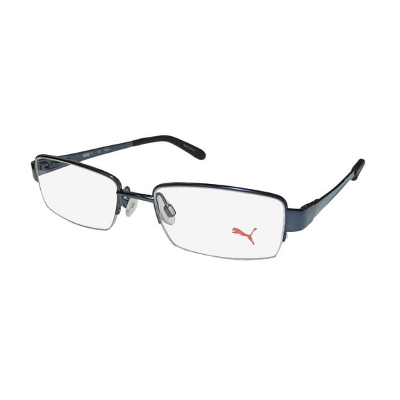 NEW PUMA 15406 MENS/WOMENS DESIGNER HALF-RIM BLUE / AQUA STUNNING POPULAR STYLE HOT OPTICAL FRAME DEMO LENSES 48-17-135 FLEXIBLE HINGES EYEGLASSES/EYEWEAR