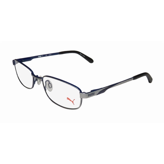NEW PUMA 15409 MENS/WOMENS DESIGNER FULL-RIM GRAY / BLUE PERFECT FOR SPORTS ACTIVE LIFESTYLE TIGHT FRAME DEMO LENSES 49-17-130 FLEXIBLE HINGES EYEGLASSES/SPECTACLES