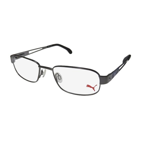 NEW PUMA 15417 MENS/WOMENS DESIGNER FULL-RIM GRAY / COBALT COLOR COMBINATION COLLECTIBLE HIP FRAME DEMO LENSES 48-17-135 FLEXIBLE HINGES EYEGLASSES/EYE GLASSES