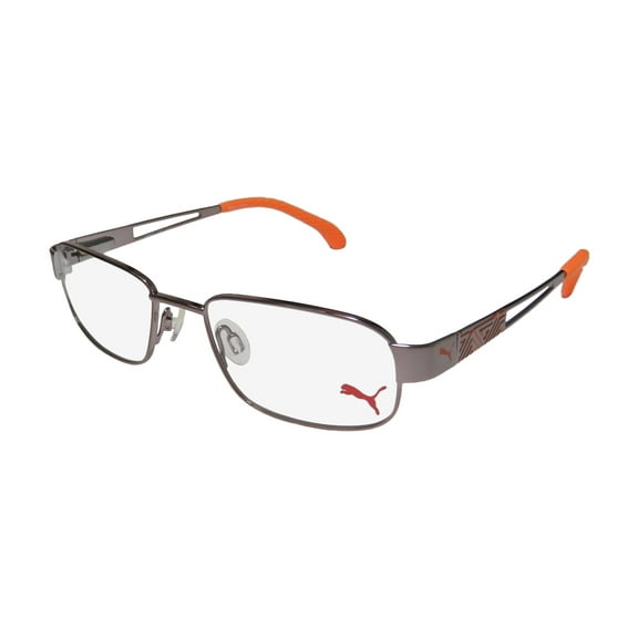 NEW PUMA 15417 MENS/WOMENS DESIGNER FULL-RIM ROSE BROWN / ORANGE COLOR COMBINATION COLLECTIBLE HIP FRAME DEMO LENSES 48-17-135 FLEXIBLE HINGES EYEGLASSES/EYEWEAR