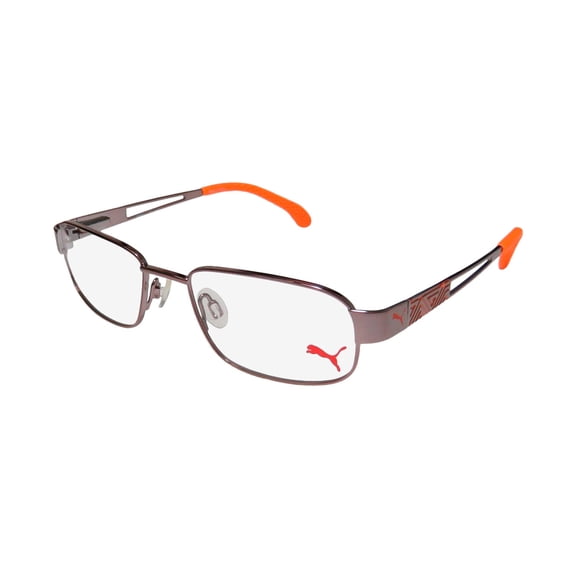 NEW PUMA 15417 MENS/WOMENS DESIGNER FULL-RIM ROSE BROWN / ORANGE COLOR COMBINATION COLLECTIBLE HIP FRAME DEMO LENSES 48-17-135 FLEXIBLE HINGES EYEGLASSES/EYEWEAR