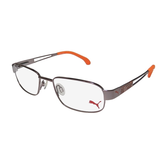 NEW PUMA 15417 MENS/WOMENS DESIGNER FULL-RIM ROSE BROWN / ORANGE COLOR COMBINATION COLLECTIBLE HIP FRAME DEMO LENSES 51-17-135 FLEXIBLE HINGES EYEGLASSES/SPECTACLES