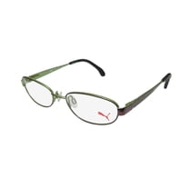 NEW PUMA 15420 MENS/WOMENS DESIGNER FULL-RIM BROWN / GREEN ADULT SIZE UPSCALE FRAME DEMO LENSES 49-17-135 SPRING HINGES EYEGLASSES/GLASSES