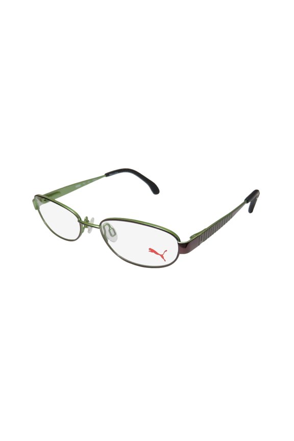 NEW PUMA 15420 MENS/WOMENS DESIGNER FULL-RIM BROWN / GREEN ADULT SIZE UPSCALE FRAME DEMO LENSES 51-17-135 SPRING HINGES EYEGLASSES/EYEGLASS FRAME