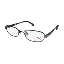 NEW PUMA 15421 MENS/WOMENS DESIGNER FULL-RIM SHINY DARK GRAY / BLACK UNIQUE DESIGN MUST HAVE STYLISH FRAME DEMO LENSES 52-17-135 SPRING HINGES EYEGLASSES/EYE GLASSES
