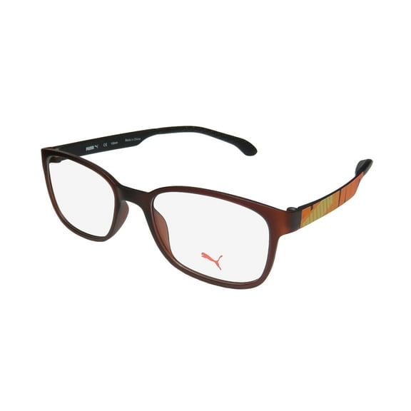 NEW PUMA 15440 MENS/WOMENS DESIGNER FULL-RIM BROWN / YELLOW / ORANGE FASHIONABLE DESIGNER LIGHT STYLE FRAME DEMO LENSES 48-17-135 EYEGLASSES/EYEWEAR