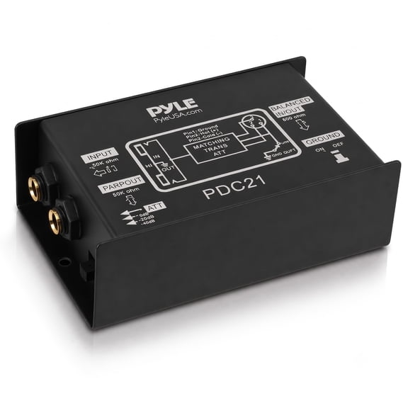 PYLE PDC21 - 1/4'' Instrument To Balanced & Unbalanced (1/4''/XLR) Direct Box