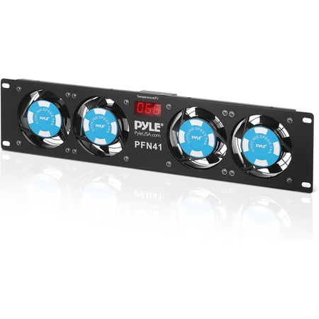 PYLE PFN41 - 19" Rack Mount Cooling Fan System with LCD Temperature Display