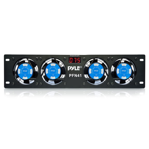 NEW PYLE PRO PFN41 19" Rack Mount Cooling 4 Fan System w/Temperature LED Display