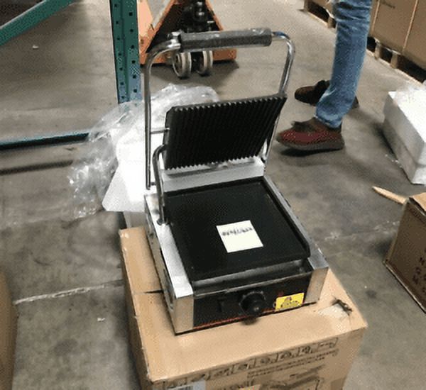 NEW Panini Grill Sandwich Press Groove and Smooth Surface Single