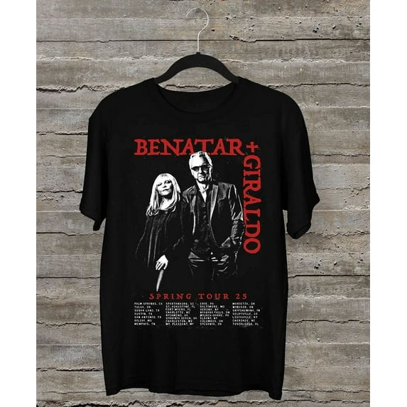 NEW Pat Benatar and Neil Giraldo 2025 Tour Date Shirt Black All Size AL721