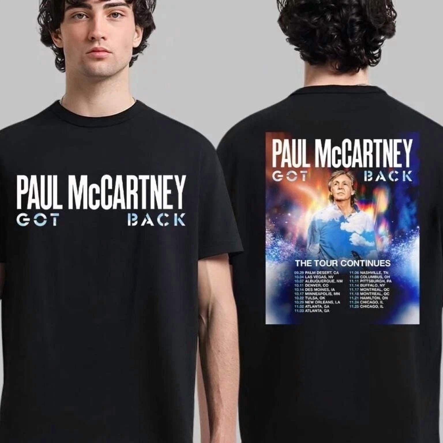 Paul McCartney Got Back Tour2022 XL Tシャツ Paul McCartney Got Back Tour 2022 Black T-Shirt The Beatles