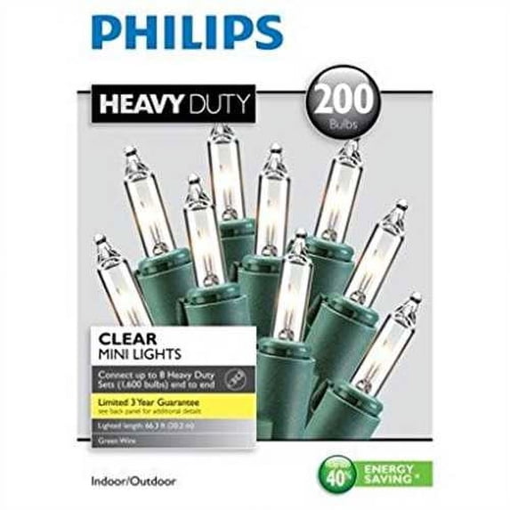 NEW Philips 200ct Heavy Duty Christmas Indoor/Outdoor Mini String Lights Clear