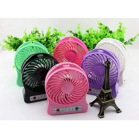 NEW Pink Rechargeable Mini Portable USB High 3 Speed Cooling Fan Lasts 8 hours