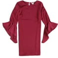 thumbnail image 1 of NEW Pink Women's Size Medium M Satin Flutter-Sleeve Shift Dress, 1 of 2