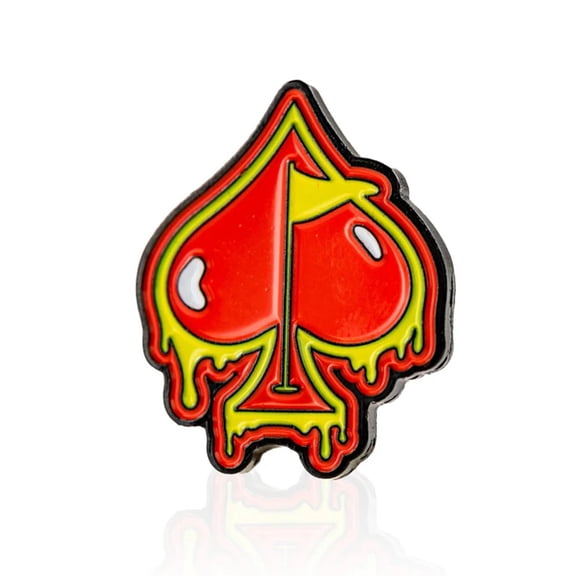 NEW Pins & Aces Flamin' Spade Ball Marker