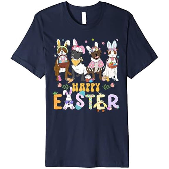 NEW!!! Pitbull Dog Happy Easter Day Dog Lovers Happy Easter Holiday T-Shirt