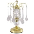 thumbnail image 1 of NEW Polished Brass Base w/ Ceramic & Faux Crystal Ornaments 16" Table Lamp 3053, 1 of 1