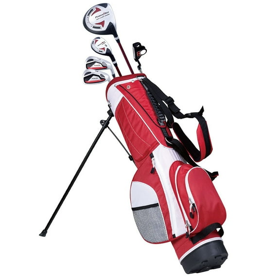 NEW PowerBilt Red Series Junior Golf Set Driver Hybrid Iron Wedge Putter Bag