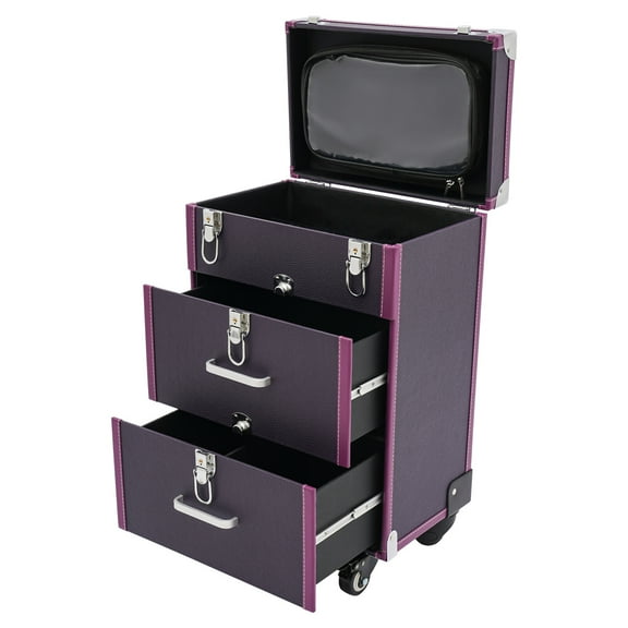 NEW Professional Makeup Train Case Rolling Cosmetic Travel Organizer Suitcase for Makeup Enthusiasts, Nail Technicians