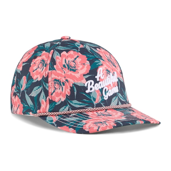 NEW Puma Golf Beautiful Game Rope Snapback Hat Cap - Dark Myrtle / Pink Fruit