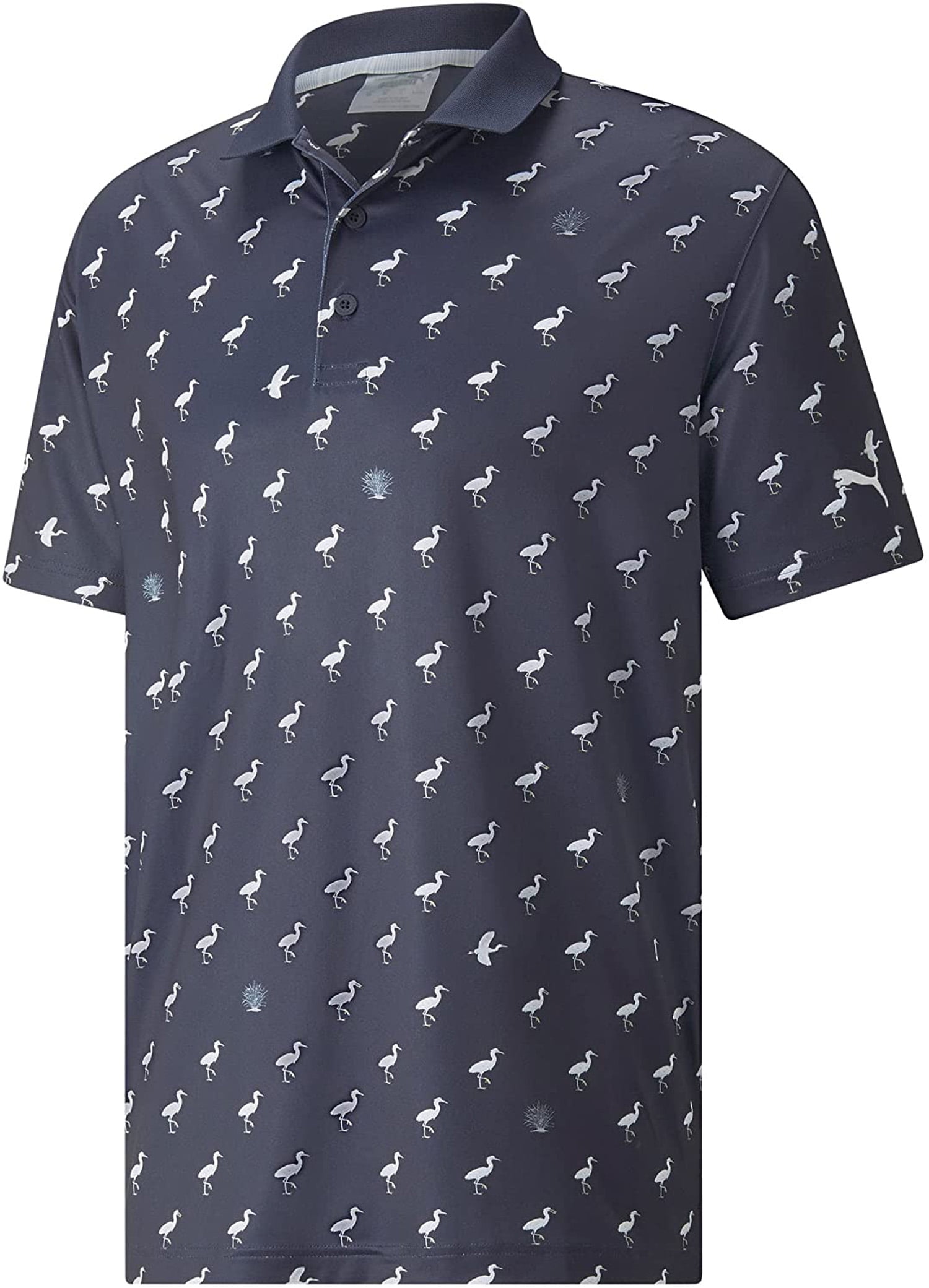 NEW Puma MATTR Egrets Navy Blazer/Old Gold Golf Polo/Shirt Mens Medium