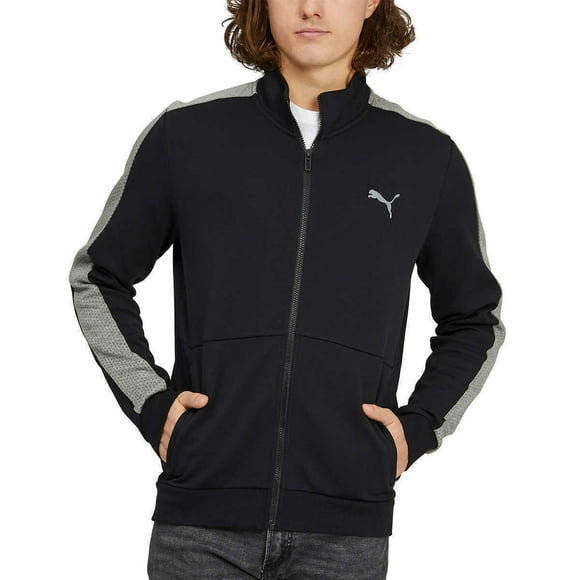 NEW!!! Puma Mens Full Zip Track Jacket Cardigan (Black Med Grey Heather & XL)