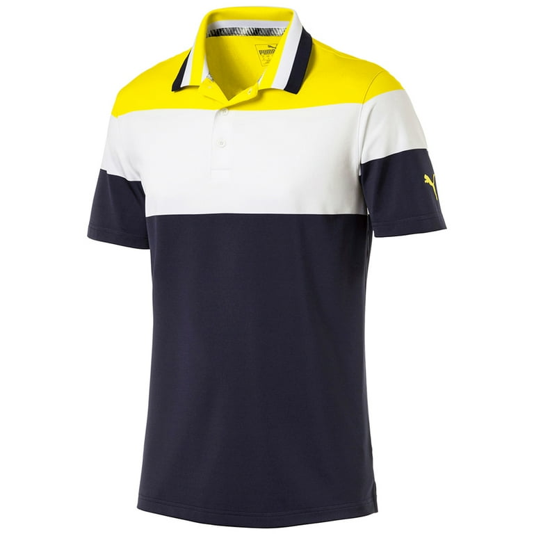 NEW Puma Nineties Blazing Yellow Golf Polo Mens X-Large (XL