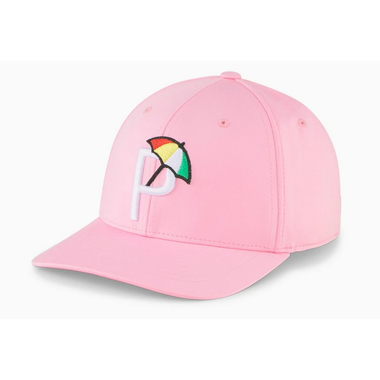 NEW Puma Palmer P Cap Pale Pink/White Glow Snapback Golf Hat/Cap