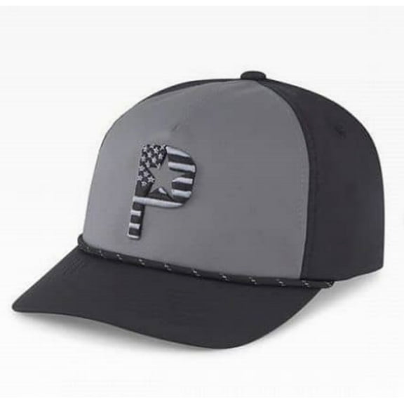 NEW Puma Pars & Stripes Rope Puma Black Snapback Golf Hat/Cap