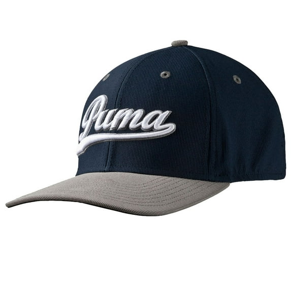 NEW Puma Script Peacoat Navy/Gray Youth OSFM Fitted Hat/Cap