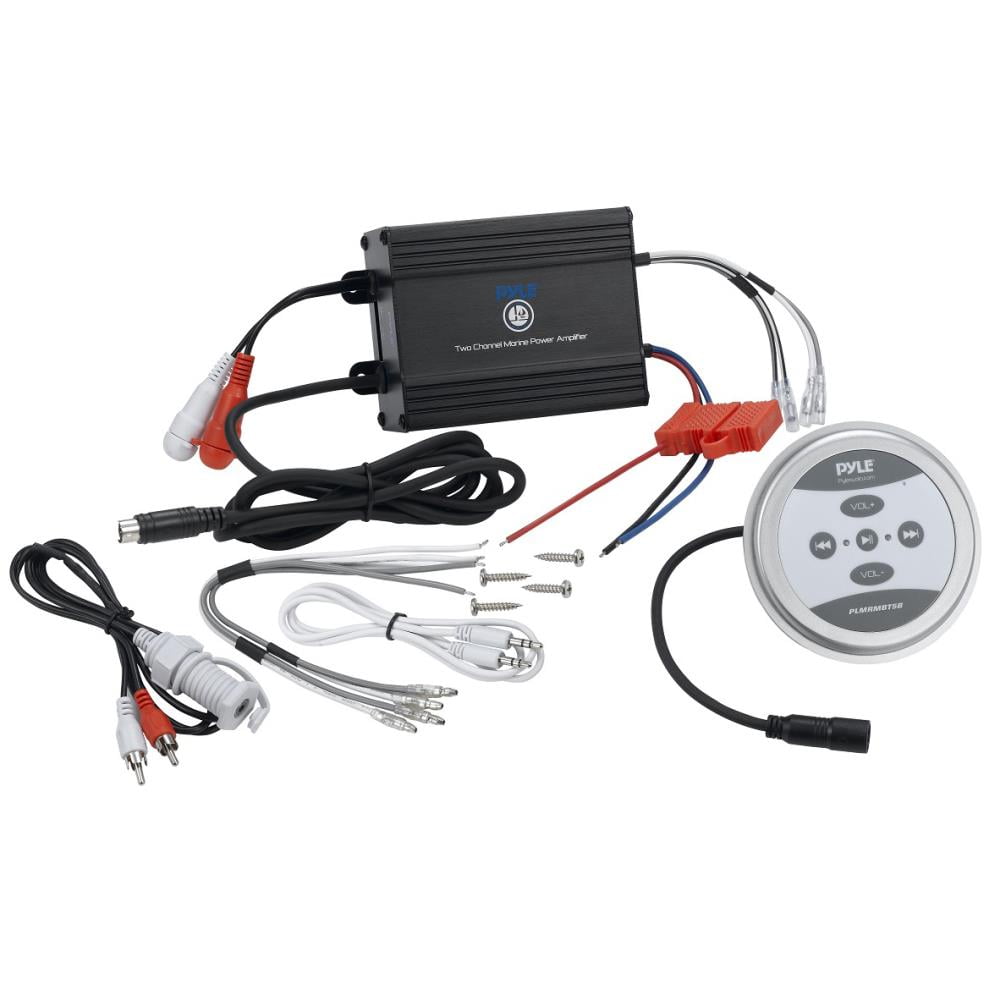 NEW Pyle PLMRMBT5B 2 Channel Marine Bluetooth Boat ATV Amplifier