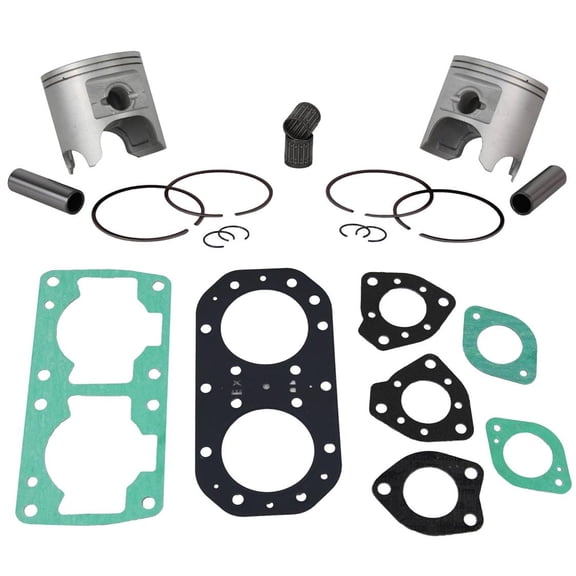 OEM Grade Top End Rebuild Kit Compatible with 1986-1996 Kawasaki 650 PWC SX 300 X2 650 SX 650 Jet Mate TS 650 SC 650 52HP 13001-3714 76.00mm Standard Bore 635cc Pistons Rings Gaskets