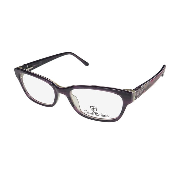 NEW RENATO BALESTRA RB007 WOMENS CAT EYE FULL-RIM PURPLE / MULTICOLOR FRAME DEMO LENSES 53-17-135 SPRING HINGES EYEGLASSES/EYEGLASS FRAME