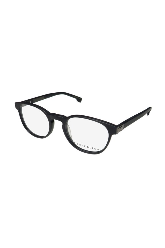 NEW REPUBLICA LOUISVILLE MENS/WOMENS DESIGNER FULL-RIM BLACK FRAME DEMO LENSES 49-20-140 SPRING HINGES EYEGLASSES/EYEWEAR